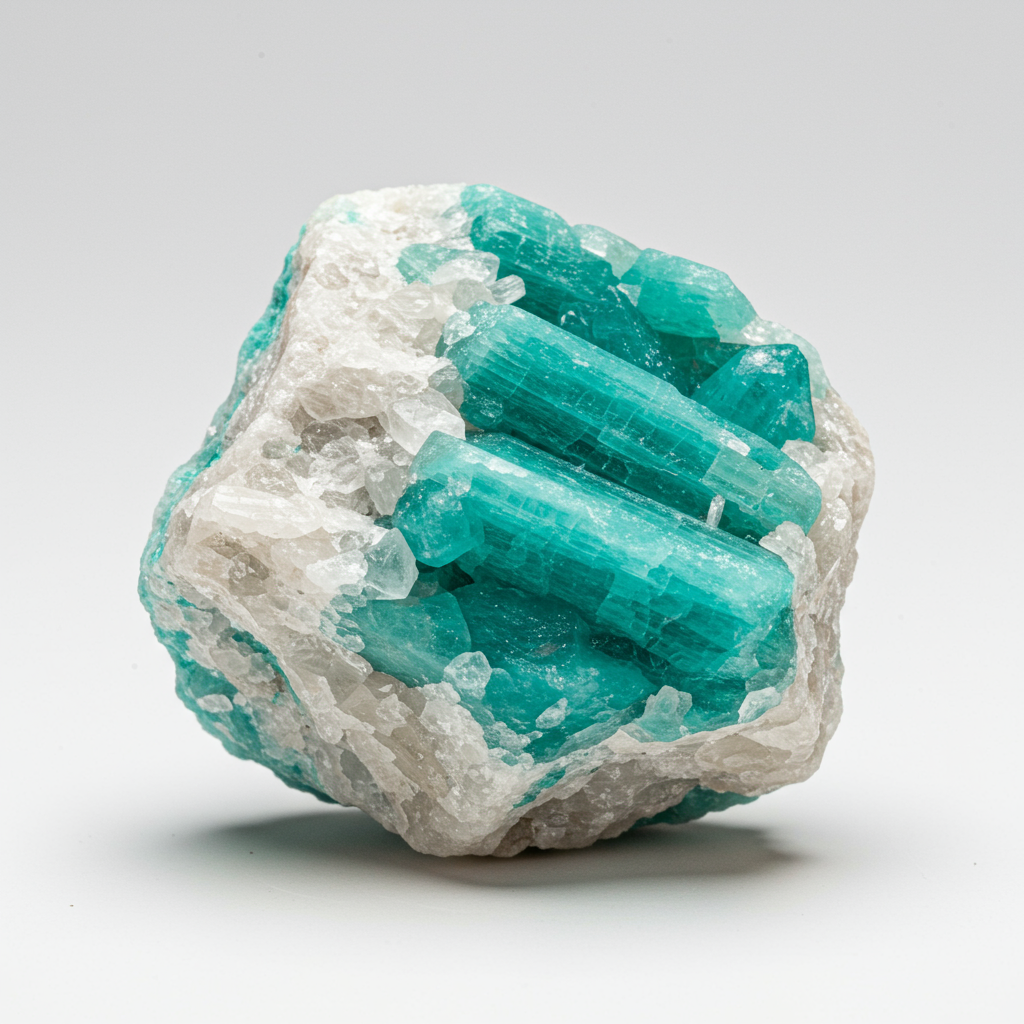 Amazonite crystal - detailed view showing color and natural formation