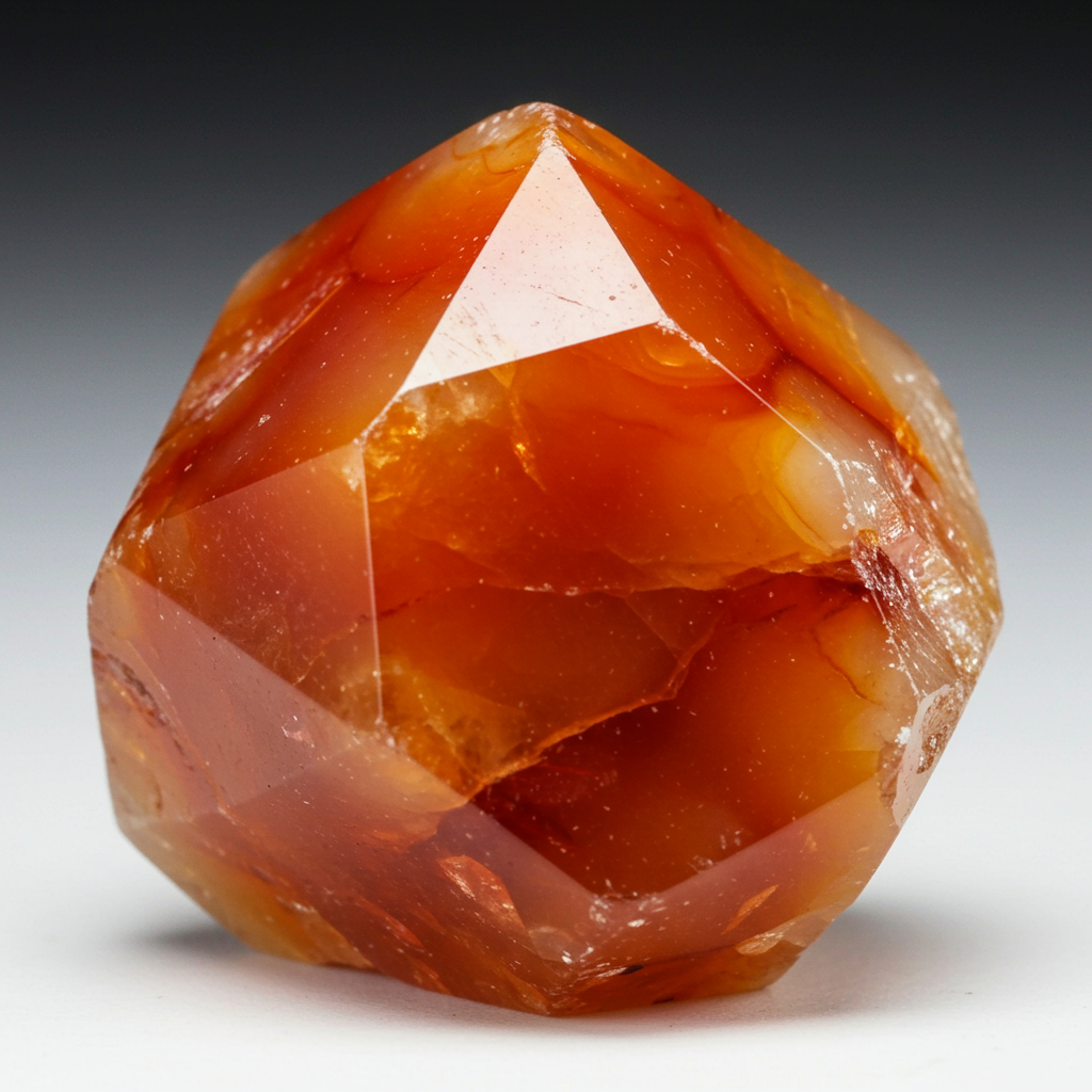 Carnelian crystal - detailed view showing color and natural formation