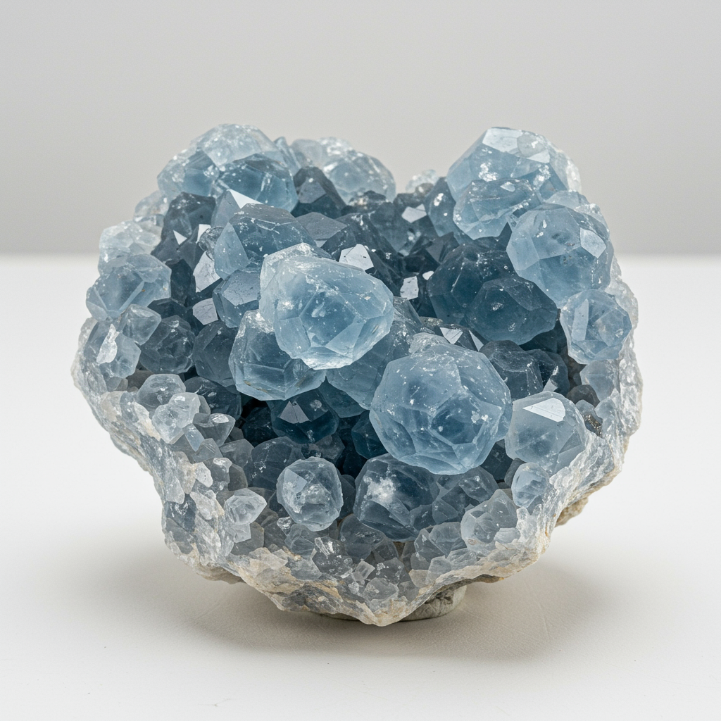 Celestite crystal - detailed view showing color and natural formation