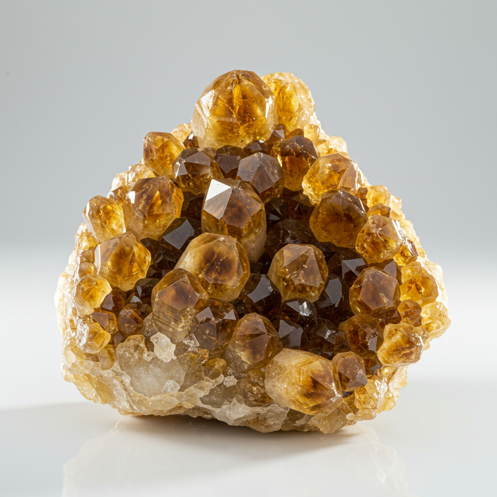 Citrine crystal - detailed view showing color and natural formation