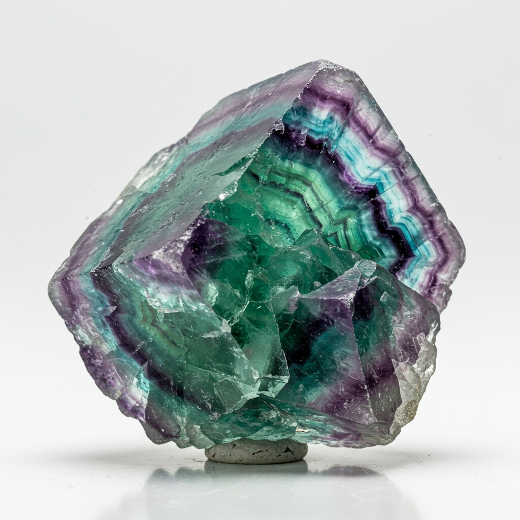 Fluorite crystal - detailed view showing color and natural formation