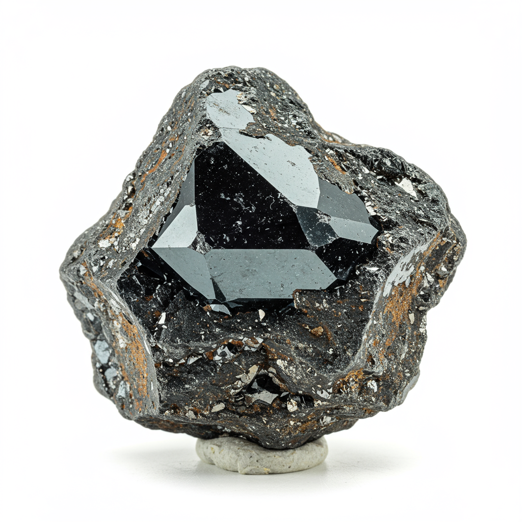 Hematite crystal - detailed view showing color and natural formation