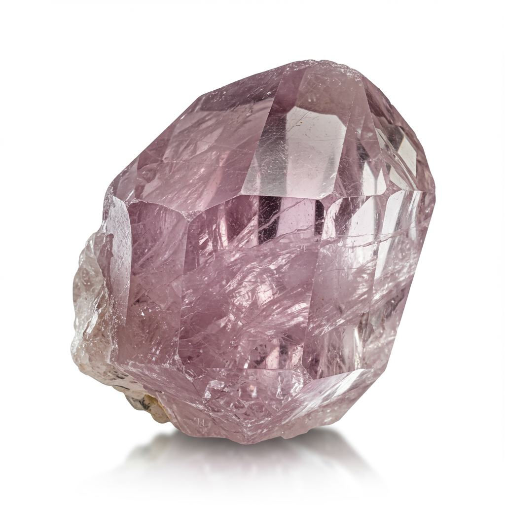 Kunzite crystal - detailed view showing color and natural formation