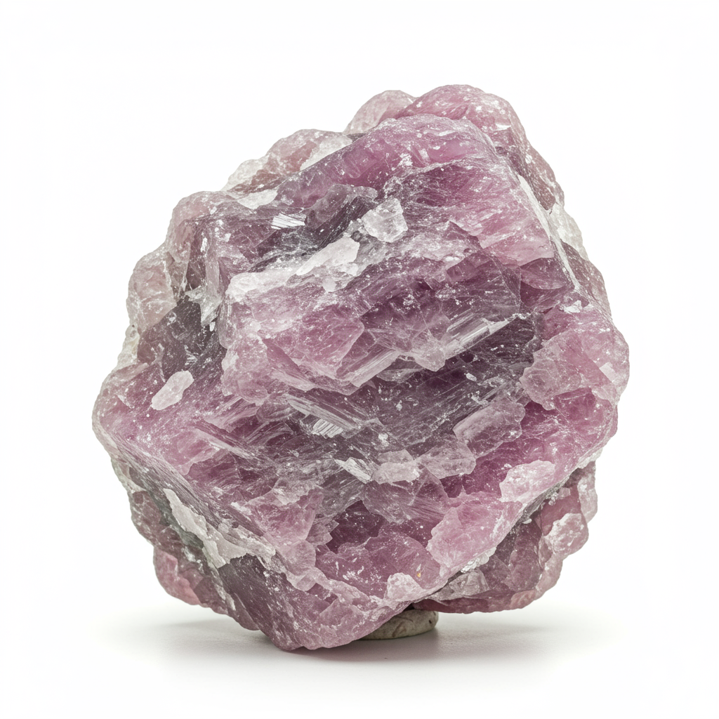 Lepidolite crystal - detailed view showing color and natural formation