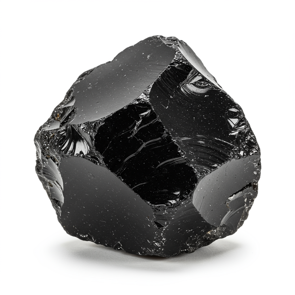 Obsidian crystal - detailed view showing color and natural formation