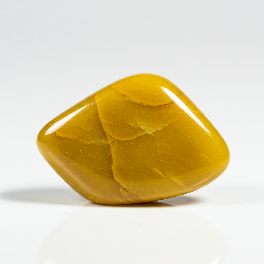 Yellow Jasper crystal - detailed view showing color and natural formation